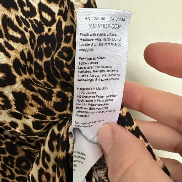 NWT Topshop PETITE Animal Print Midi Skirt Size 2 - Picture 11 of 13